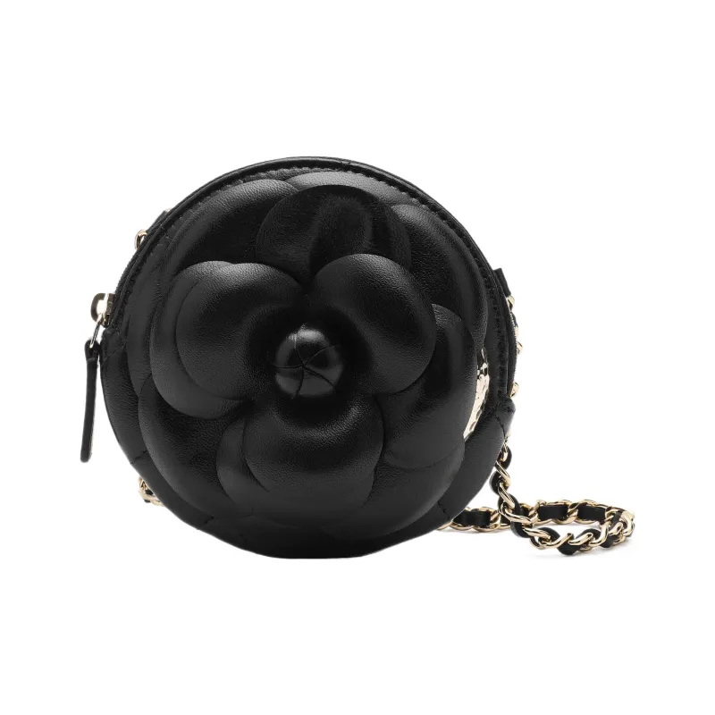 CHANEL Lambskin Earphone Case, Handheld Bag, Shoulder Bag, Crossbody Bag Women's Black-1