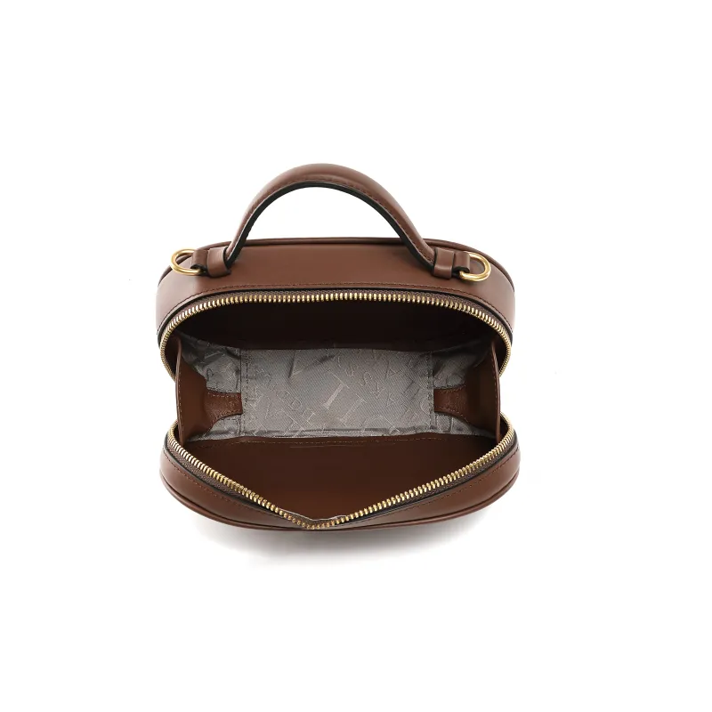 DILAKS Cow Leather Cell Phone Women's Bag, One Shoulder Handbag Trumpets Women's Chocolate-4