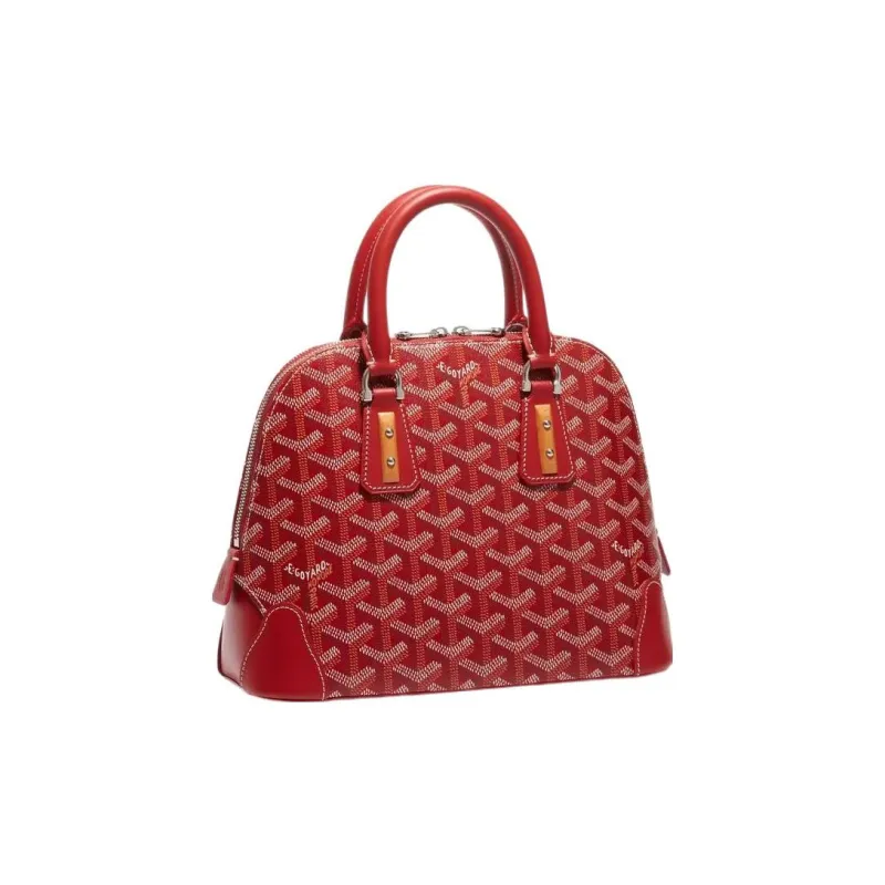 GOYARD Canvas With Calfskin Dome Bag Handbag, Shoulder Bag Mini Women's Red-1