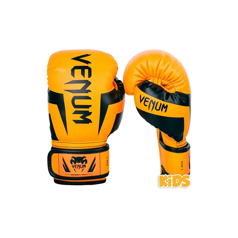 VENUM Venom ELITE Collection Boxing Gloves Leather Training Kids' Orange-0