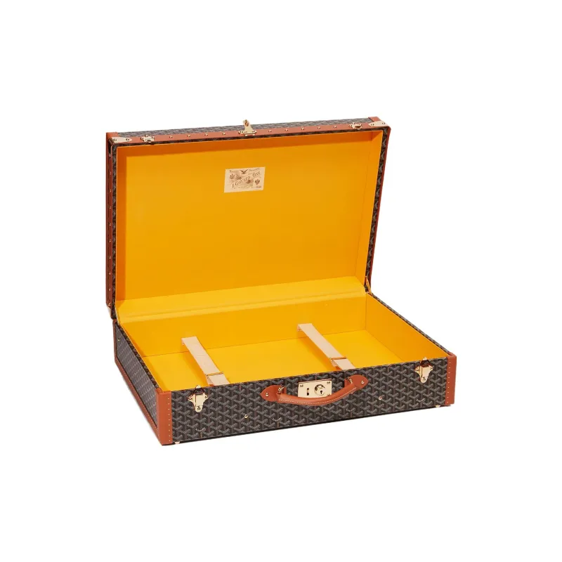GOYARD Grand Hôtel Canvas With Leather Hard Case Handbag Unisex Brown-2