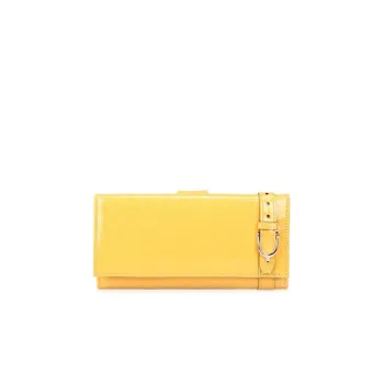 GUCCI Patent Leather Wallet Women's Yellow