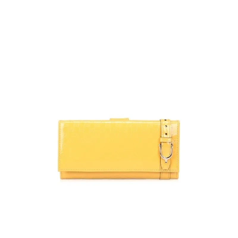 GUCCI Patent Leather Wallet Women's Yellow-0