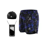 Black Blue Swimming Shorts+Black Swimming Cap+Waterproof Bag