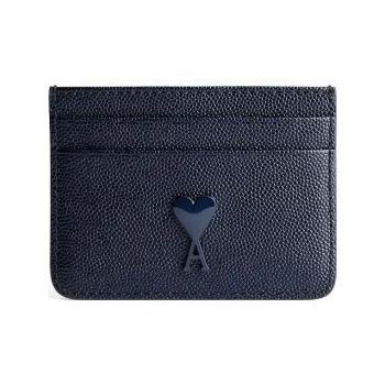AMIPARIS Fish Paste Leather Business Card Holder Card Case Men's Blue