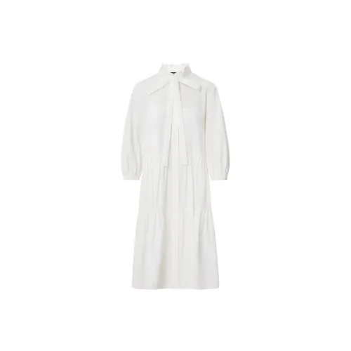 MO&CO Long-Sleeved Dresses Women's Raw White