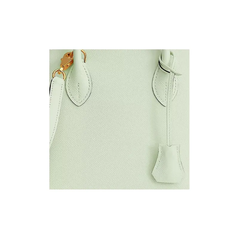 HERMES Bolide Epsom Calfskin Bowling Bag, Crossbody Handbag Regular Women's 0S Vert Fizz Bubble Green-4