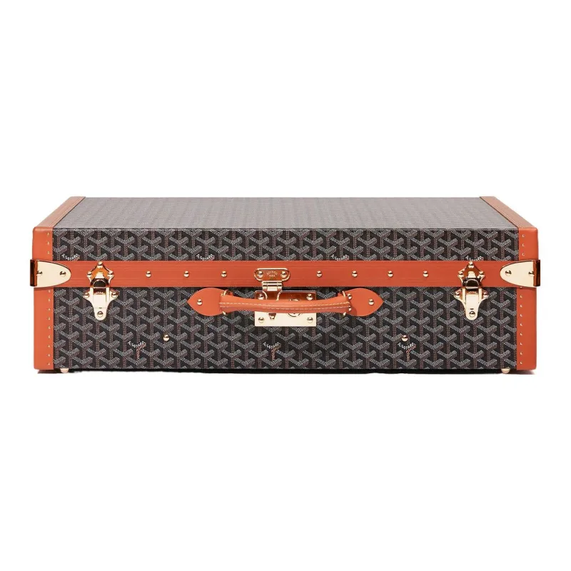 GOYARD Grand Hôtel Canvas With Leather Hard Case Handbag Unisex Brown-1