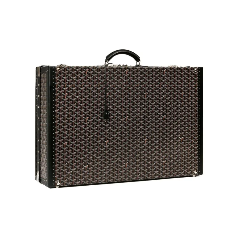 GOYARD Grand Hôtel Canvas With Leather Hard Case Handbag Unisex Black-0