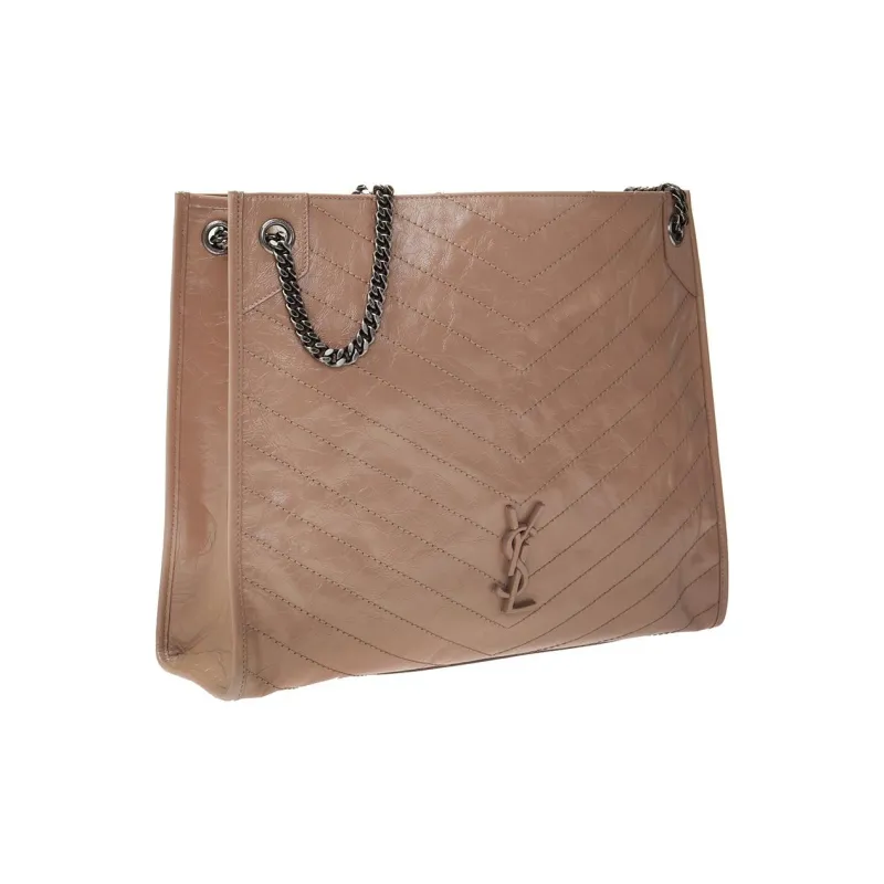 SAINT LAURENT Niki Cow Leather Tote Bag Shopping Bag Handbag Shoulder Bag Women's Light Umber-1