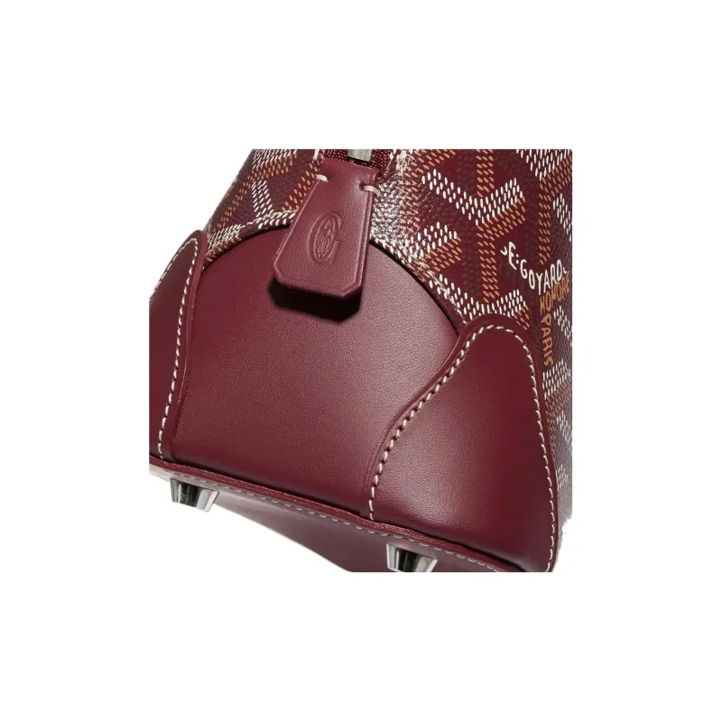 GOYARD Vendôme Canvas With Calfskin Dome Bag Handbag, Shoulder Bag Mini Women's Burgundy-3