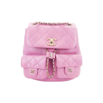 CHANEL Grained Calfskin Backpack Medium Size Women's Pink