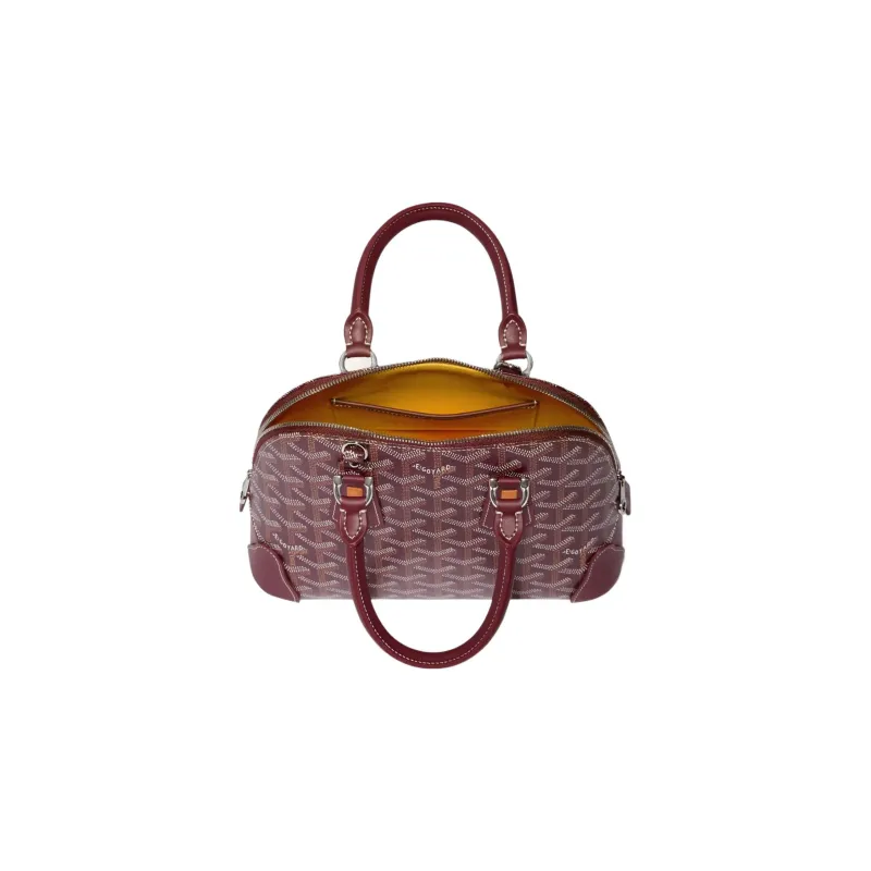 GOYARD Vendôme Canvas With Calfskin Dome Bag Handbag, Shoulder Bag Mini Women's Burgundy-2