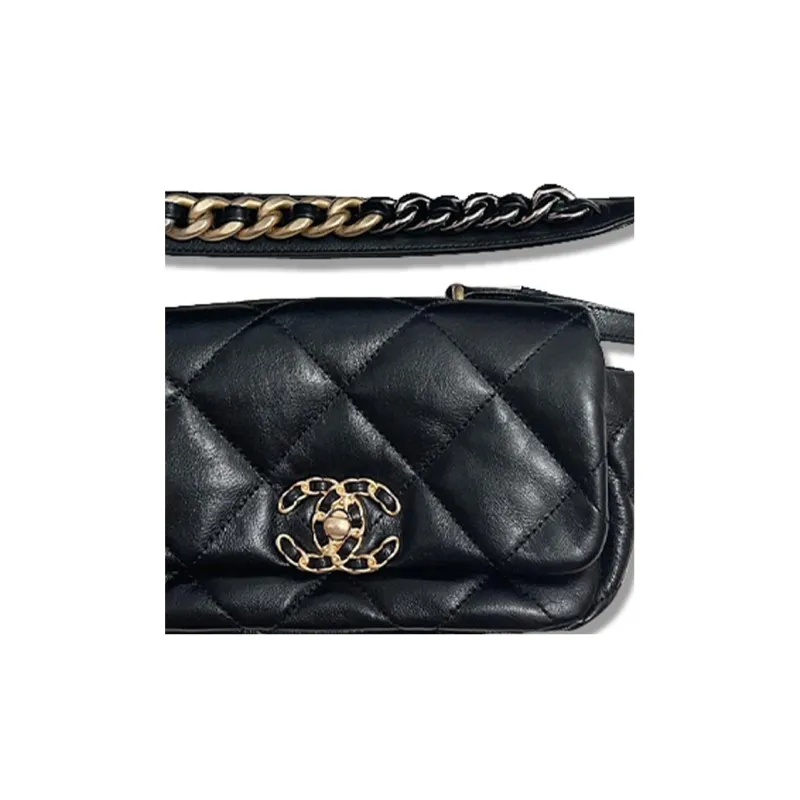 CHANEL 19Bag Embossed Lambskin Handbag, Shoulder Bag, Crossbody Bag Regular Women's-1