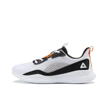 PEAK Qingyi Cushioning Anti Slip Wear Resistant Breathability Low Top Running Shoes Men's White Black Orange