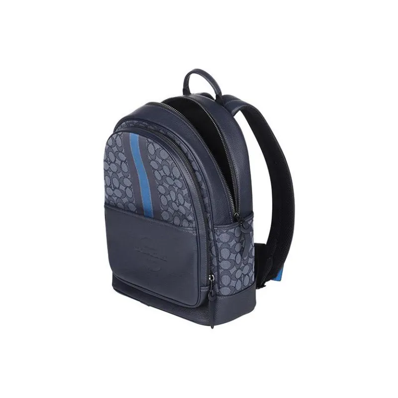 COACH Thompson Canvas Backpack Medium Size Unisex Denim Blue-1