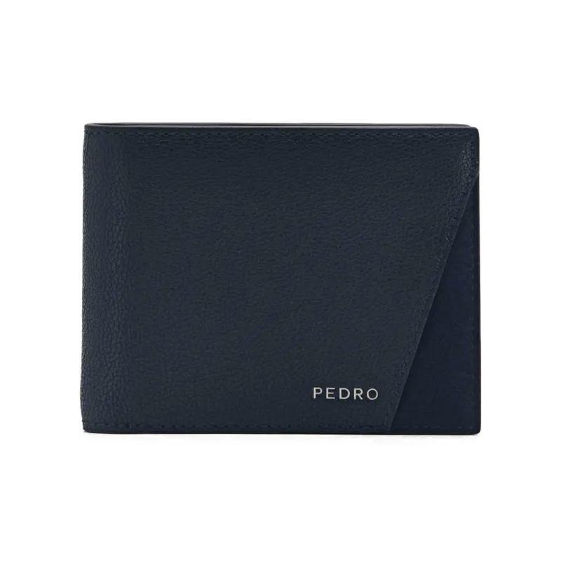 PEDRO Calfskin Wallet Men's Light Gray/Dark Blue-5