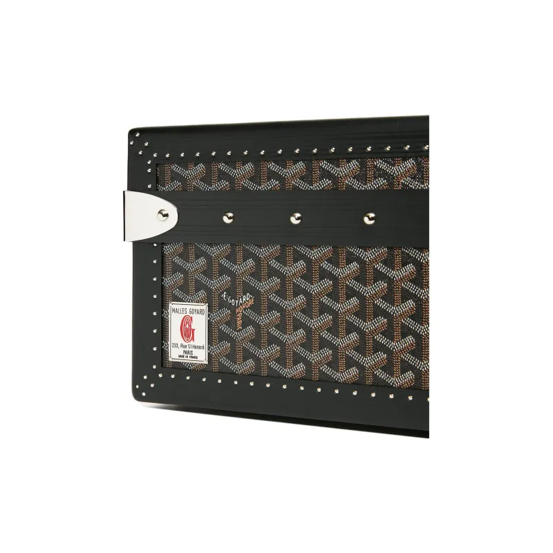 GOYARD Grand Hôtel Canvas With Leather Hard Case Handbag Unisex Black-7
