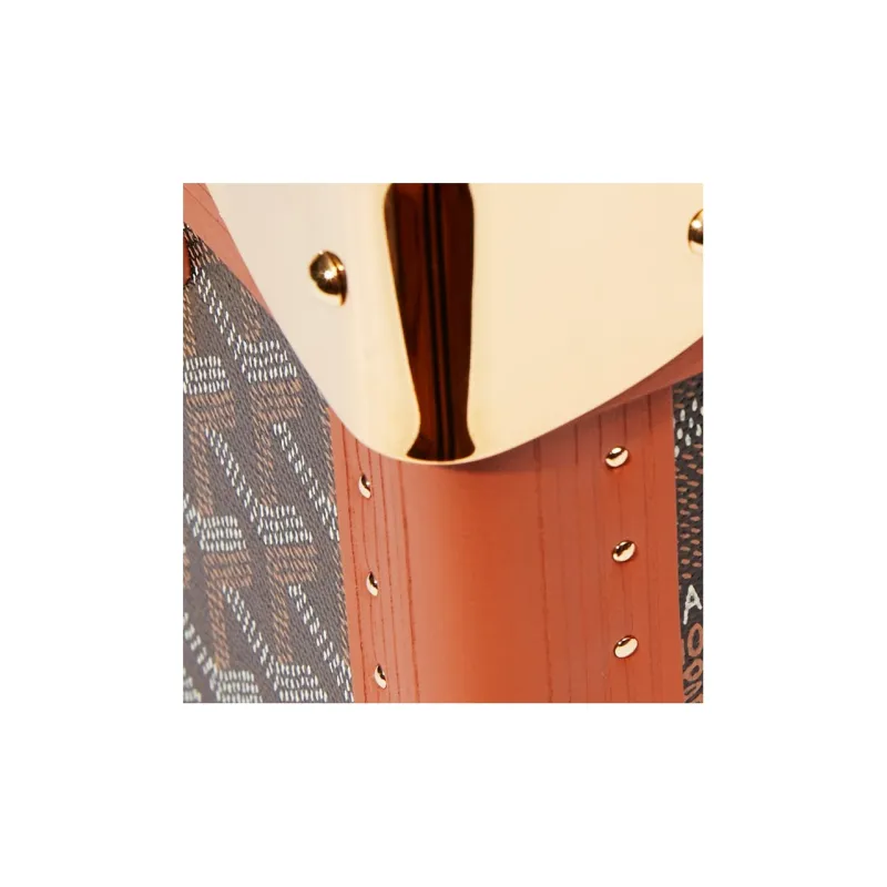 GOYARD Grand Hôtel Canvas With Leather Hard Case Handbag Unisex Brown-7