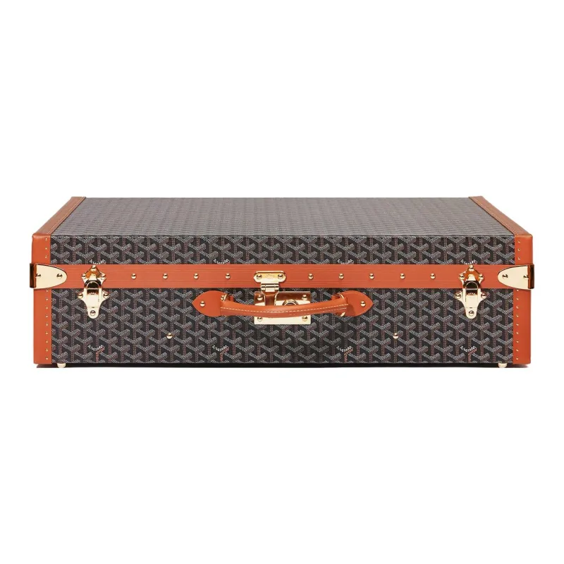 GOYARD Grand Hôtel Canvas With Leather Hard Case Handbag Unisex Brown-1