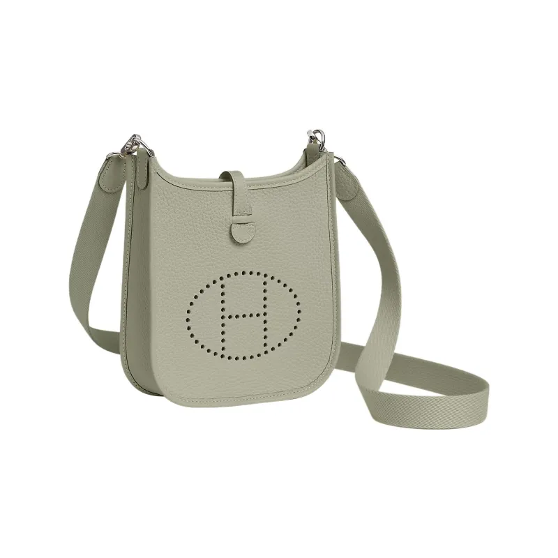 HERMES Evelyne Clemence Bullock Leather Crossbody Bag, Shoulder Bag Mini Women's Granite Gray-1