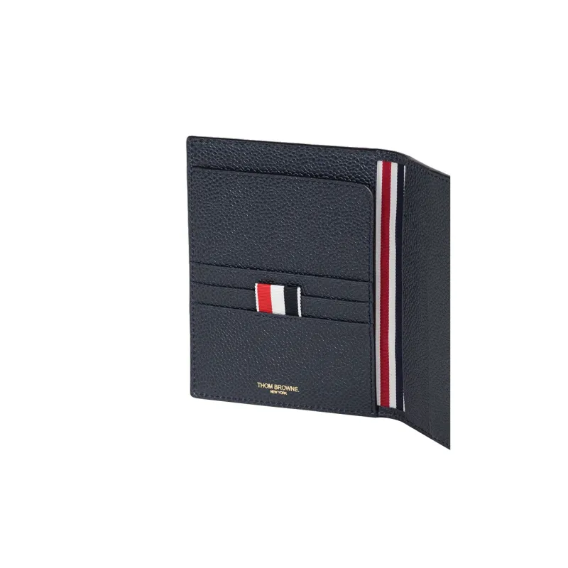 THOM BROWNE· Calfskin Passport Holder Men's Marine Blue-3