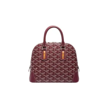 GOYARD Vendôme Canvas With Calfskin Dome Bag Handbag, Shoulder Bag Mini Women's Burgundy