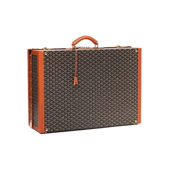 GOYARD Grand Hôtel Canvas With Leather Hard Case Handbag Unisex Brown