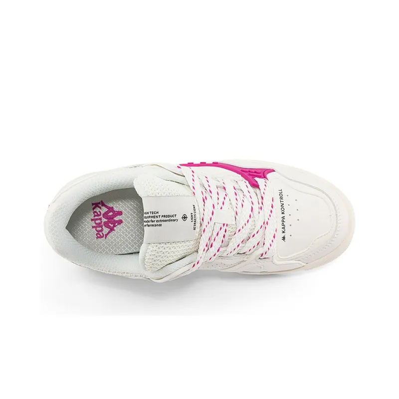 Kappa Anti Slip Wear Resistant Low Top Skateboard Shoes Unisex White Purple-2