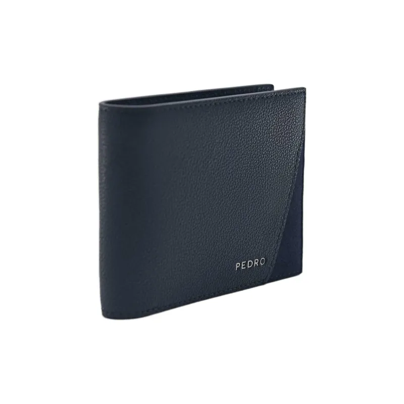 PEDRO Calfskin Wallet Men's Light Gray/Dark Blue-6
