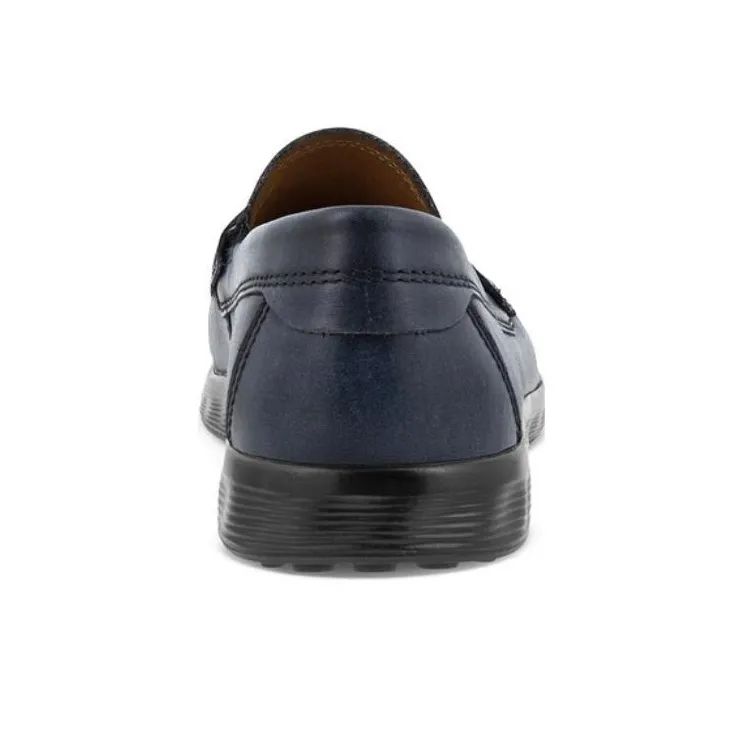 Ecco Lightweight Mok Collection Casual Leather Shoes Men's Ocean Blue-3