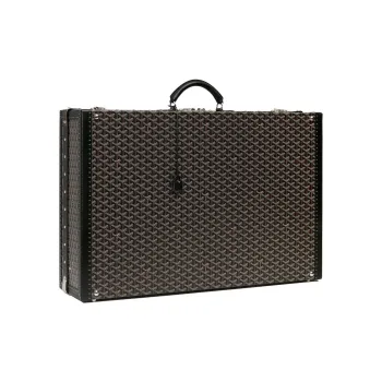 GOYARD Grand Hôtel Canvas With Leather Hard Case Handbag Unisex Black