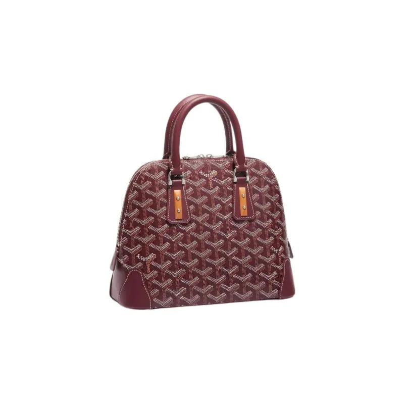 GOYARD Vendôme Canvas With Calfskin Dome Bag Handbag, Shoulder Bag Mini Women's Burgundy-1