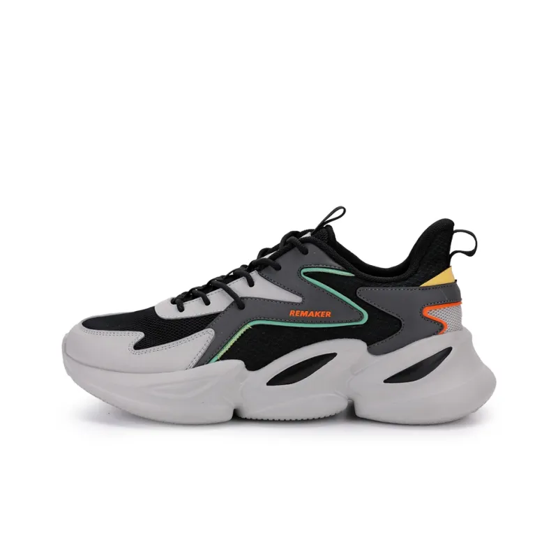 QIAODAN Anti Slip Wear Resistant Low Top Casual Running Shoes Men's Black Gray-0