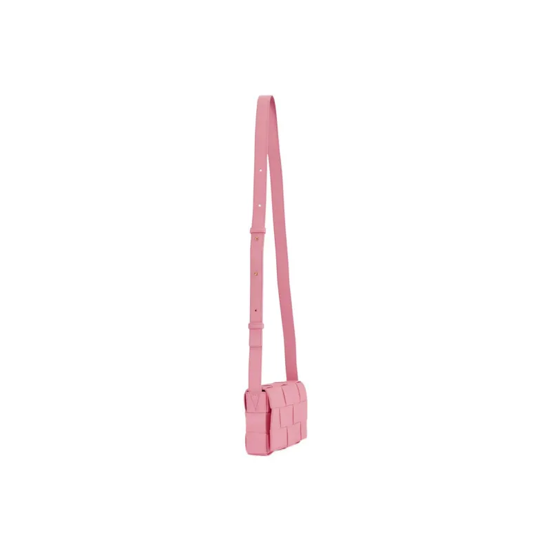 Bottega Veneta CASSETTE Sheepskin Tofu Bag, Handheld Bag, Shoulder Bag, Crossbody Bag Medium Size Women's Pink-1