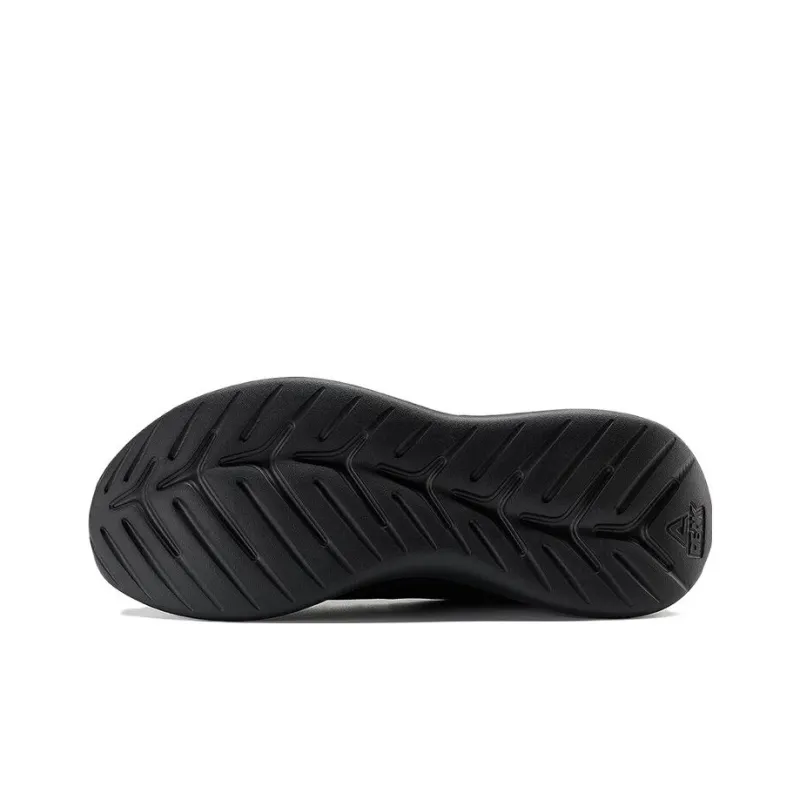 PEAK Slip Resistant Abrasion Resistant Shock Absorbers Low Top Running Shoes Men's All Black-4
