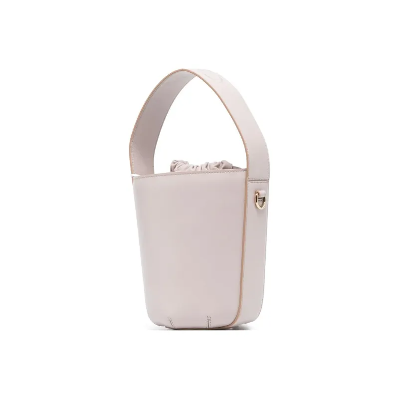 Chloe Smooth Calf Leather Bucket Bag Handbag Shoulder Bag Crossbody Bag Women's Light Gray/Pink-1