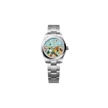 ROLEX Oyster Perpetual Automatic Mechanical Movement Women's Watch 31mm Blue Dial Oystersteel Case Oystersteel Strap