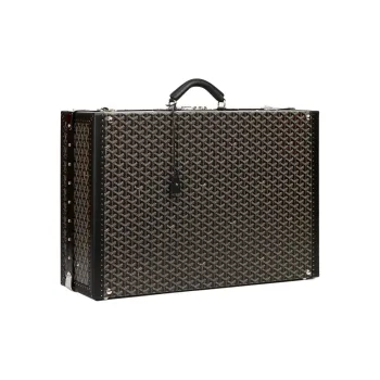 GOYARD Grand Hôtel Canvas With Leather Hard Case Handbag Unisex Black