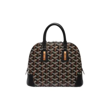 GOYARD Vendôme Canvas With Calfskin Dome Bag Handbag, Shoulder Bag Mini Women's Black