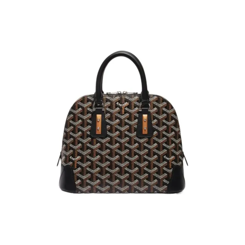 GOYARD Vendôme Canvas With Calfskin Dome Bag Handbag, Shoulder Bag Mini Women's Black-0