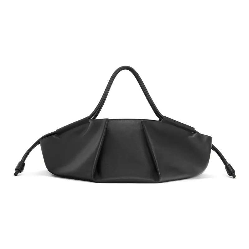 LOEWE Bright Nappa Calfskin Dumpling Bag, Shoulder Bag, Crossbody Bag, Handbag Regular Women's Black-3