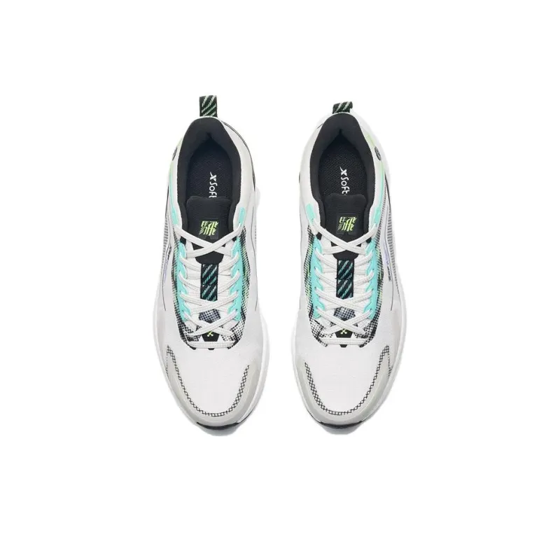XTEP Leap 2.0 Anti Slip And Wear Resistant Breathable Low Top Running Shoes Men's White Black Green-3