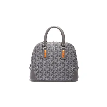 GOYARD Vendôme Canvas With Calfskin Dome Bag Handbag, Shoulder Bag Mini Women's Gray