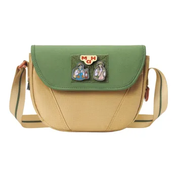 MAH Weak Crown Spring Collaboration Polyester Saddle Bag Shoulder Bag Crossbody Bag Small Size Women's Sandy Moss Green