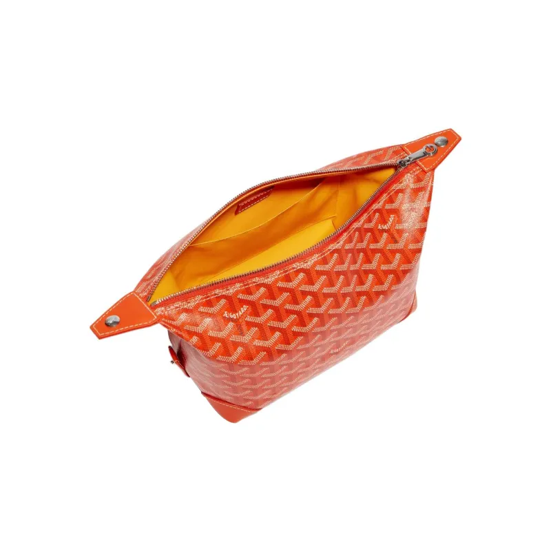 GOYARD Bowling Canvas With Leather Clutch Makeup Bag Unisex Orange-2
