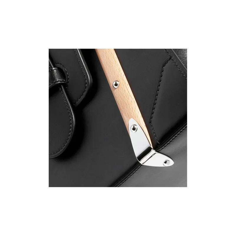 GOYARD Saigon Cross-Grain Calfskin Shoulder Bag Crossbody Bag Handbag Small Size Unisex Black-4