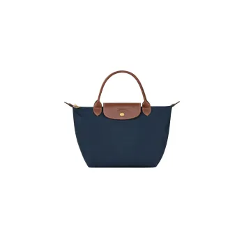 LONGCHAMP Canvas With Leather Trim Handbag Small Size Women's Marine Blue