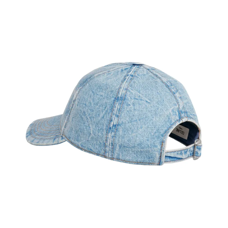 CELINE Initial Baseball Cap In Denim-3