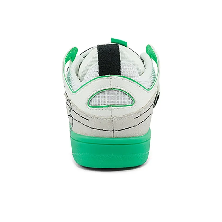 Kappa Low Top Skateboard Shoes Unisex White Green-5